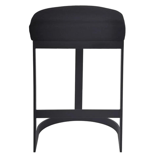 Cafe Lighting & Living Brooke Black Kitchen Stool - Black Linen - Stool325609320294119396 1