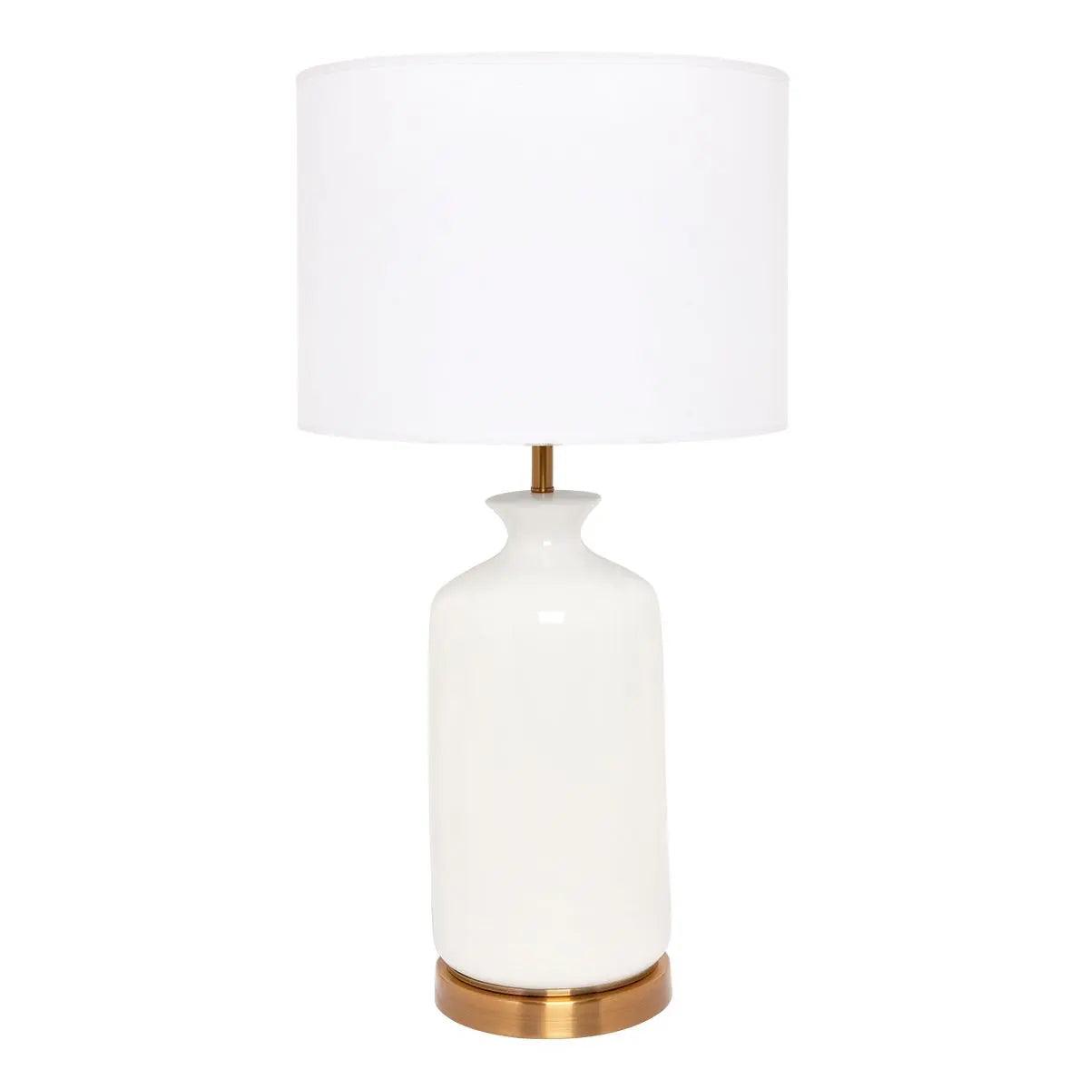 Cafe Lighting & Living Camille Table Lamp - White Ceramic - Table Lamp and Shade122389320294121924 1