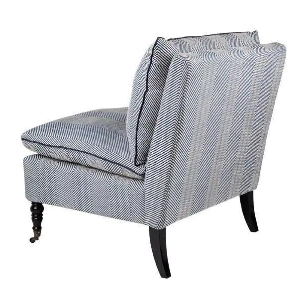 Cafe Lighting & Living Candace Occasional Chair - Chevron Blue Linen 31024 - Chair310249320294092842 6