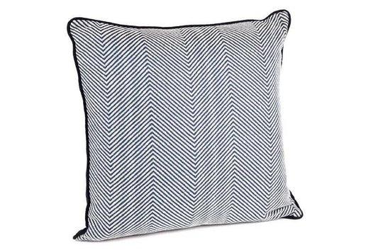 Cafe Lighting & Living Candace Square Feather Cushion - Chevron Blue Linen - Cushion508329320294092866 1