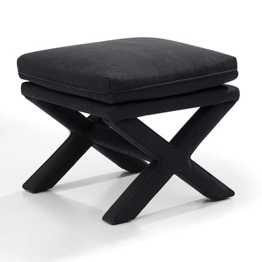 Cafe Lighting & Living Candace Stool - Black Linen - Stool325779320294119907 1