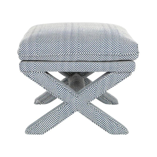 Cafe Lighting & Living Candace Stool - Chevron Blue Linen - Stool316559320294108567 1