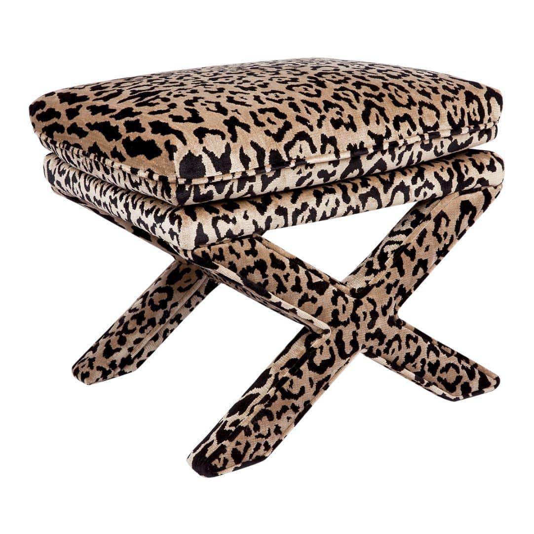 Cafe Lighting & Living Candace Stool - Leopard Chenille-Stool-Cafe Lighting & Living-Prime Furniture