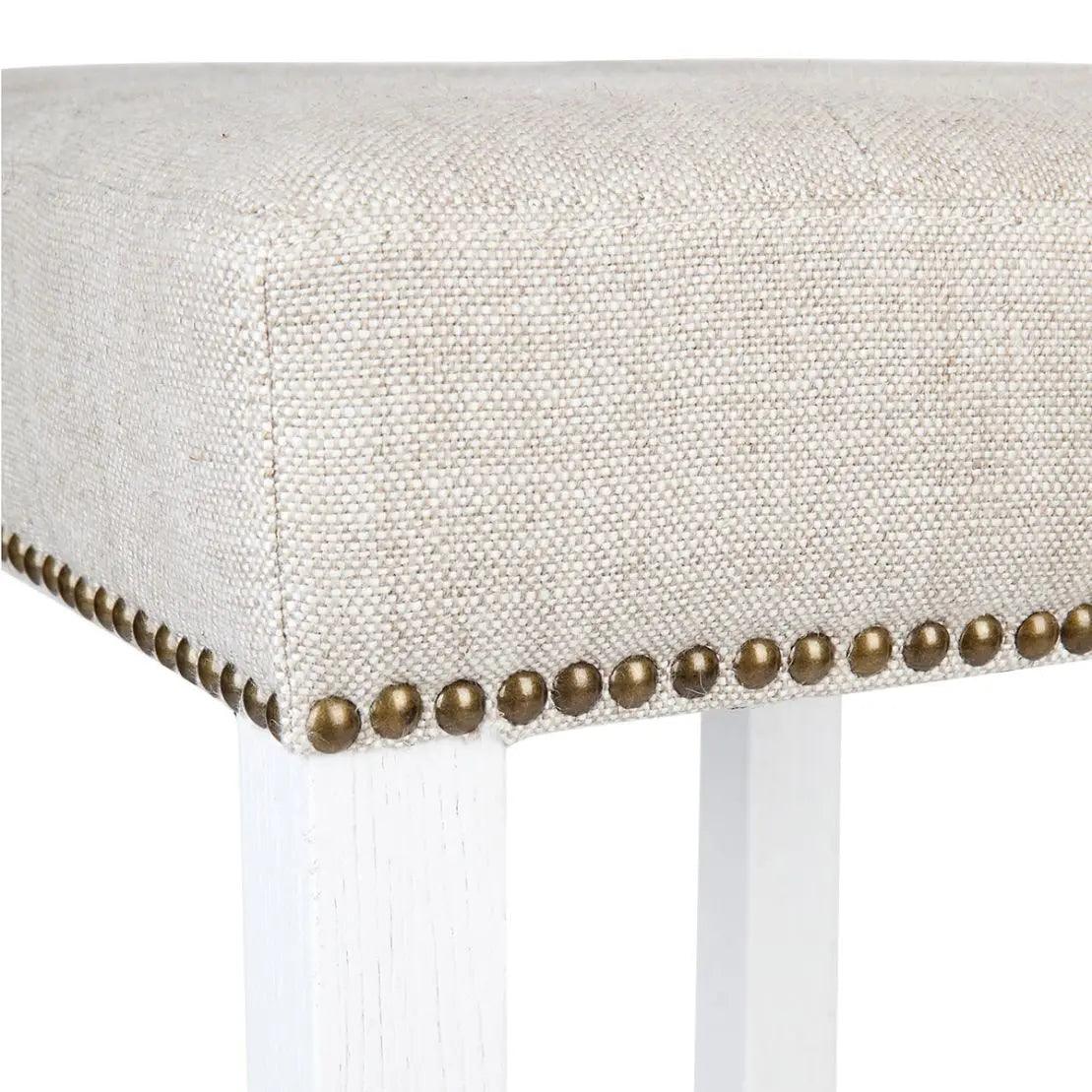 Cafe Lighting & Living Canyon White Oak Kitchen Stool - Natural Linen - Stool323909320294116999 4