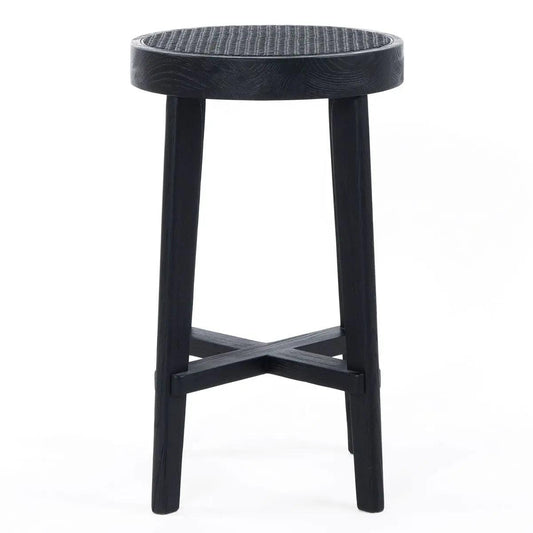 Cafe Lighting & Living Cape Byron Rattan Kitchen Stool - Black - Stool324829320294117996 1