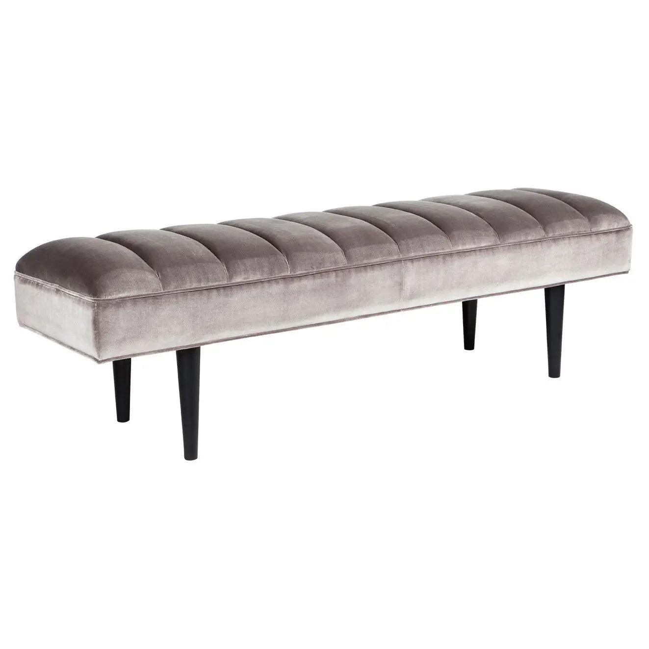 Cafe Lighting & Living Central Park Panelled Bench Ottoman - Charcoal Velvet - Ottoman315749320294099407 3