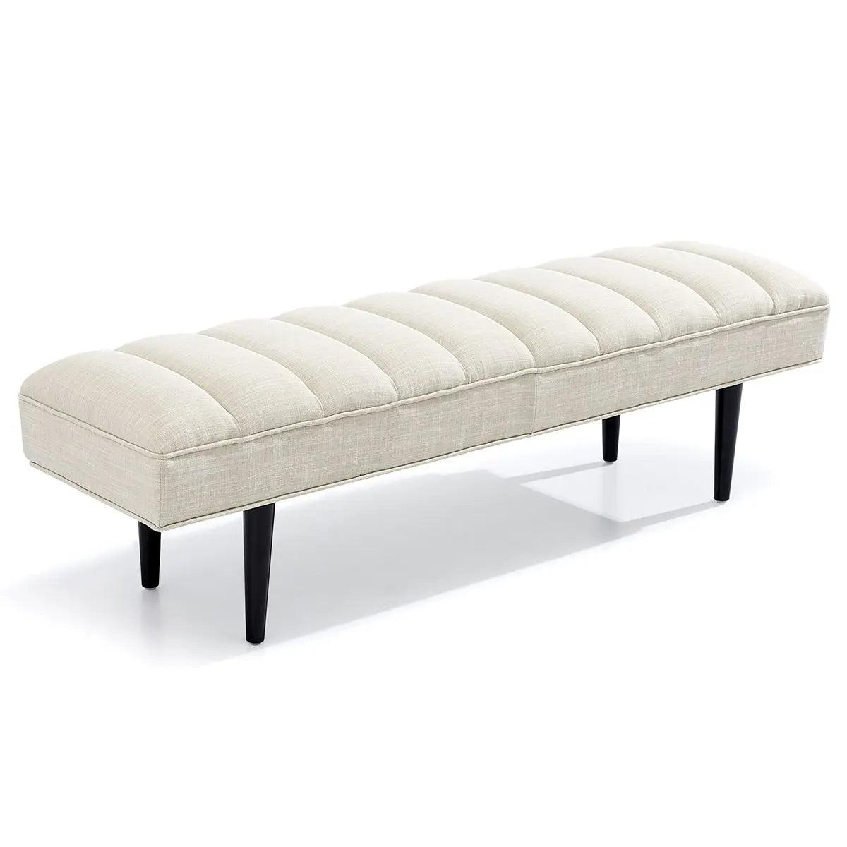 Cafe Lighting & Living Central Park Panelled Bench Ottoman - Natural Linen - Bed End322899320294115879 3