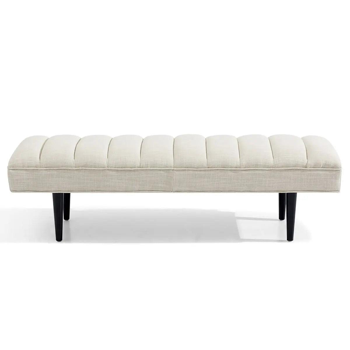 Cafe Lighting & Living Central Park Panelled Bench Ottoman - Natural Linen - Bed End322899320294115879 1