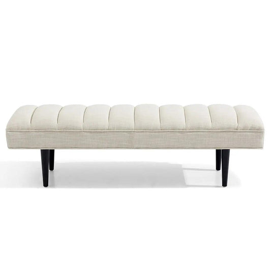 Cafe Lighting & Living Central Park Panelled Bench Ottoman - Natural Linen - Bed End322899320294115879 1