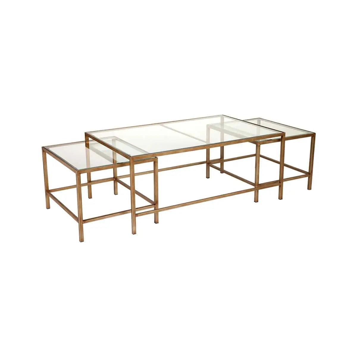 Cafe Lighting & Living Cocktail Glass Nesting Coffee Table - Antique Gold - Coffee Table324069320294117378 2