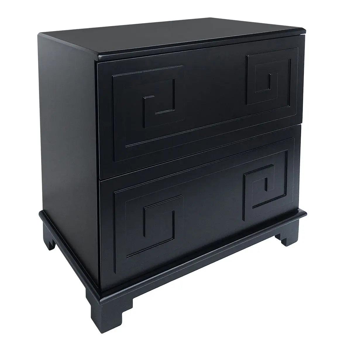 Cafe Lighting & Living Greek Key Bedside Table - Black - Bedside Table326049320294120873 2