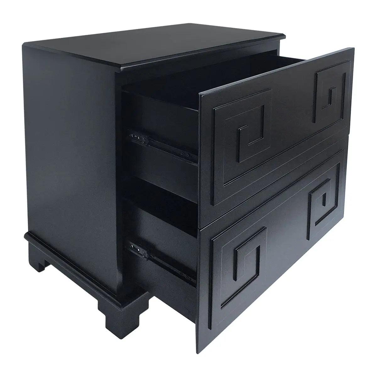 Cafe Lighting & Living Greek Key Bedside Table - Black - Bedside Table326049320294120873 3