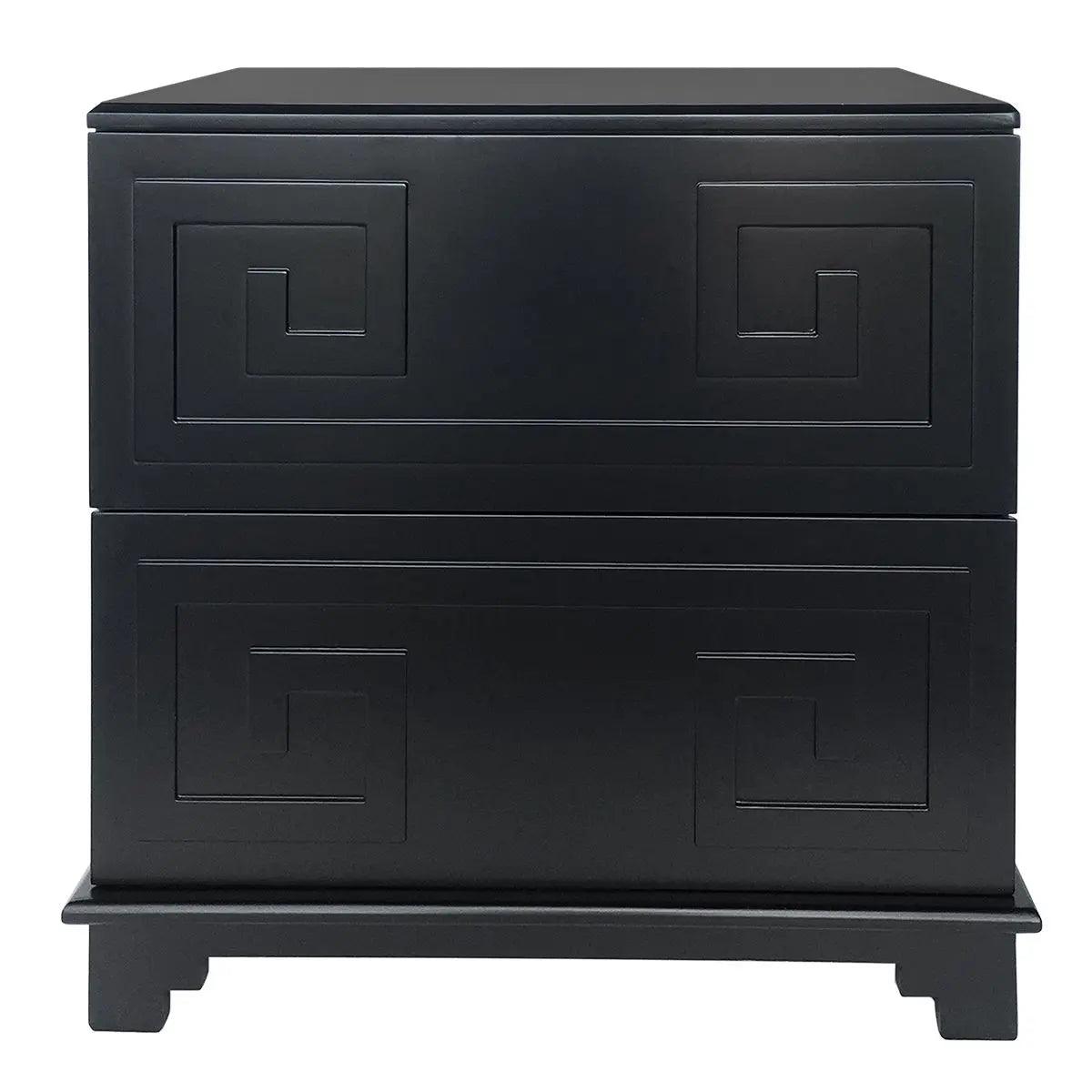 Cafe Lighting & Living Greek Key Bedside Table - Black - Bedside Table326049320294120873 1