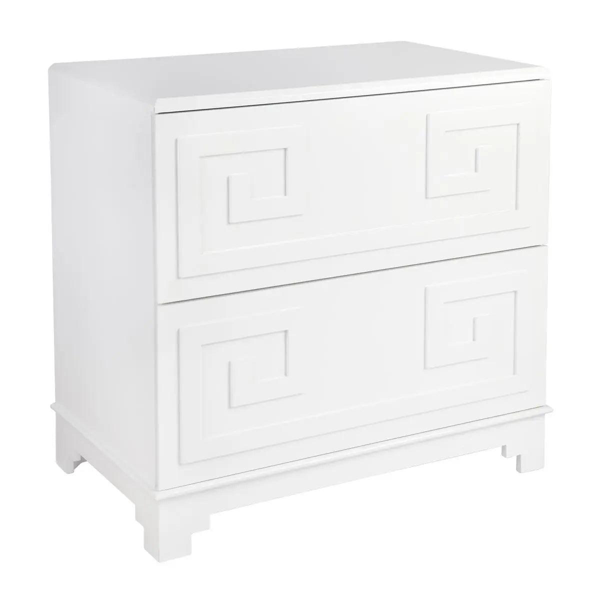 Cafe Lighting & Living Greek Key Bedside Table - White - Bedside Table317089320294105191 2