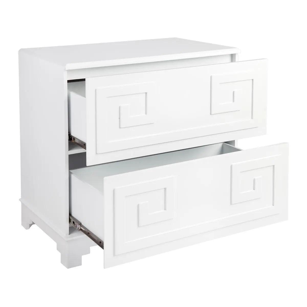 Cafe Lighting & Living Greek Key Bedside Table - White - Bedside Table317089320294105191 3