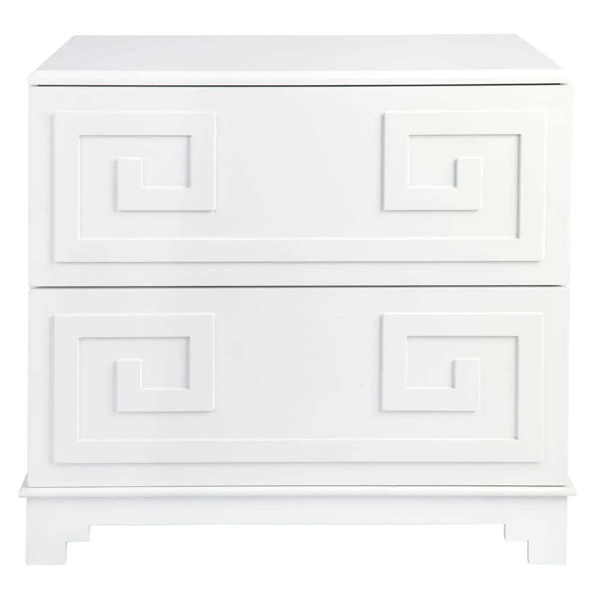 Cafe Lighting & Living Greek Key Bedside Table - White - Bedside Table317089320294105191 1