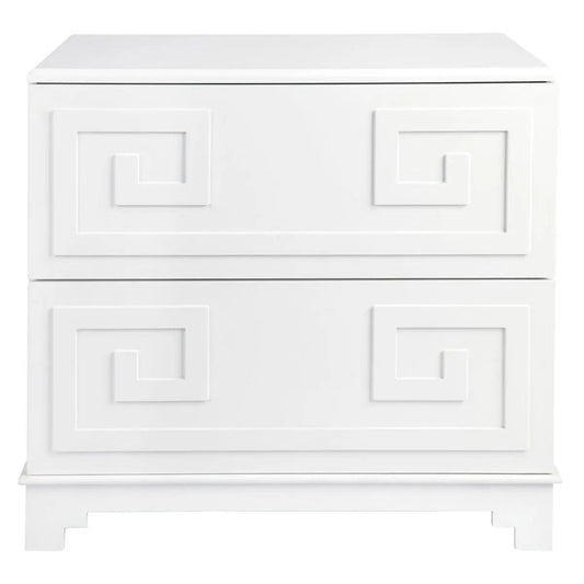 Cafe Lighting & Living Greek Key Bedside Table - White - Bedside Table317089320294105191 1