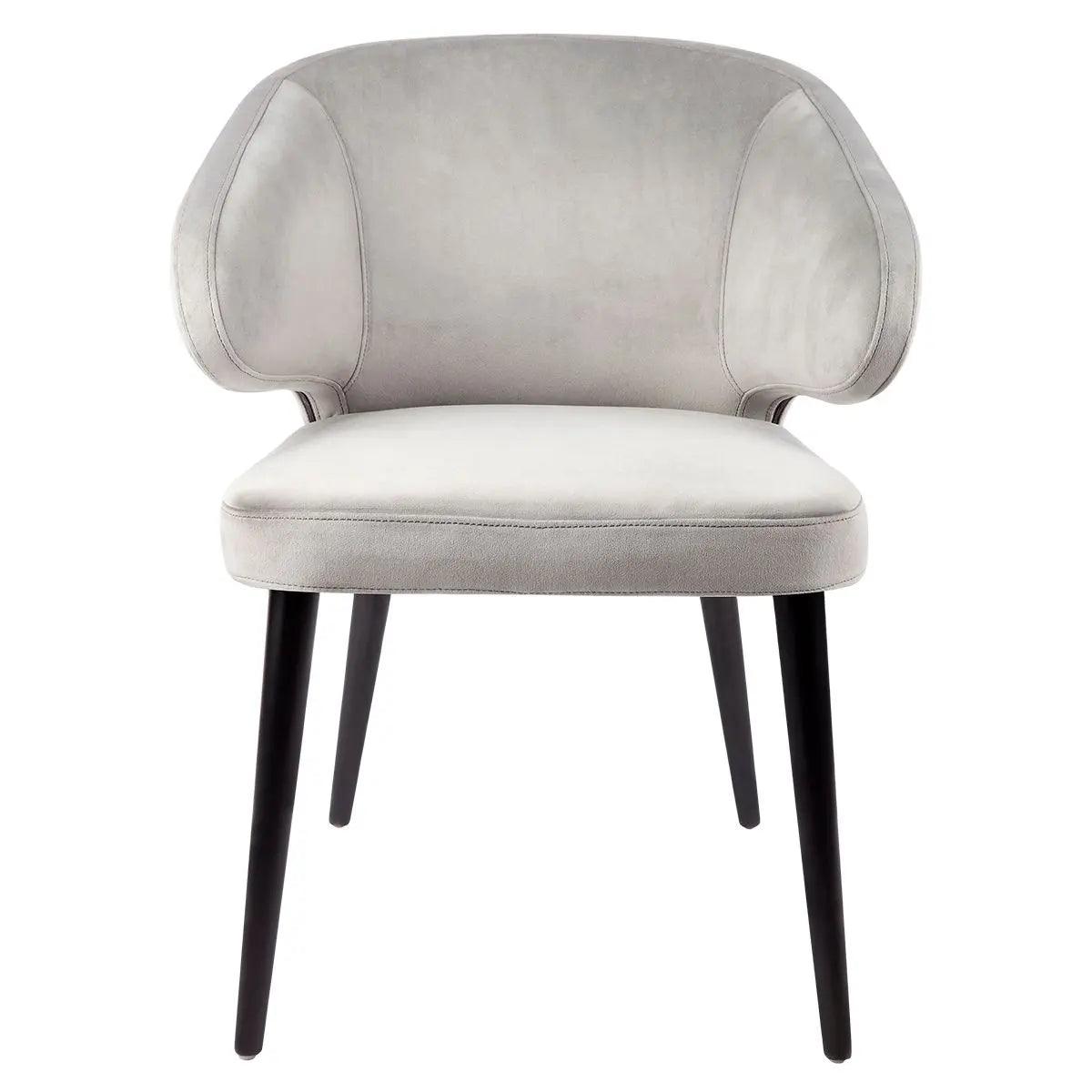 Cafe Lighting & Living Harlow Black Dining Chair - Grey Velvet - Chair322069320294115022 3