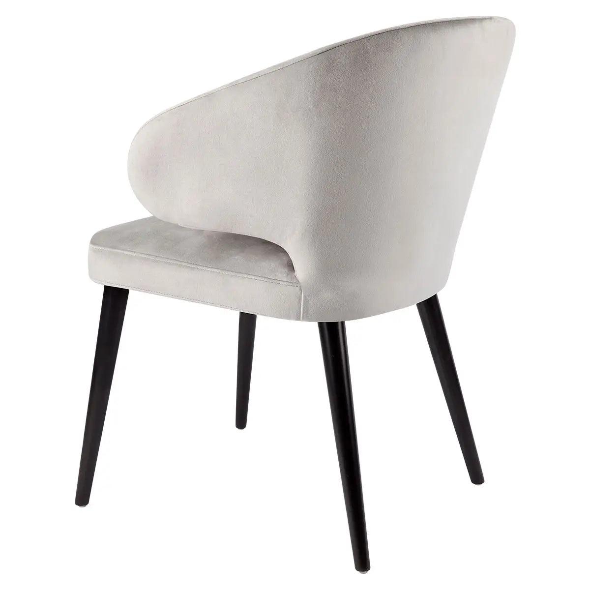 Cafe Lighting & Living Harlow Black Dining Chair - Grey Velvet - Chair322069320294115022 4