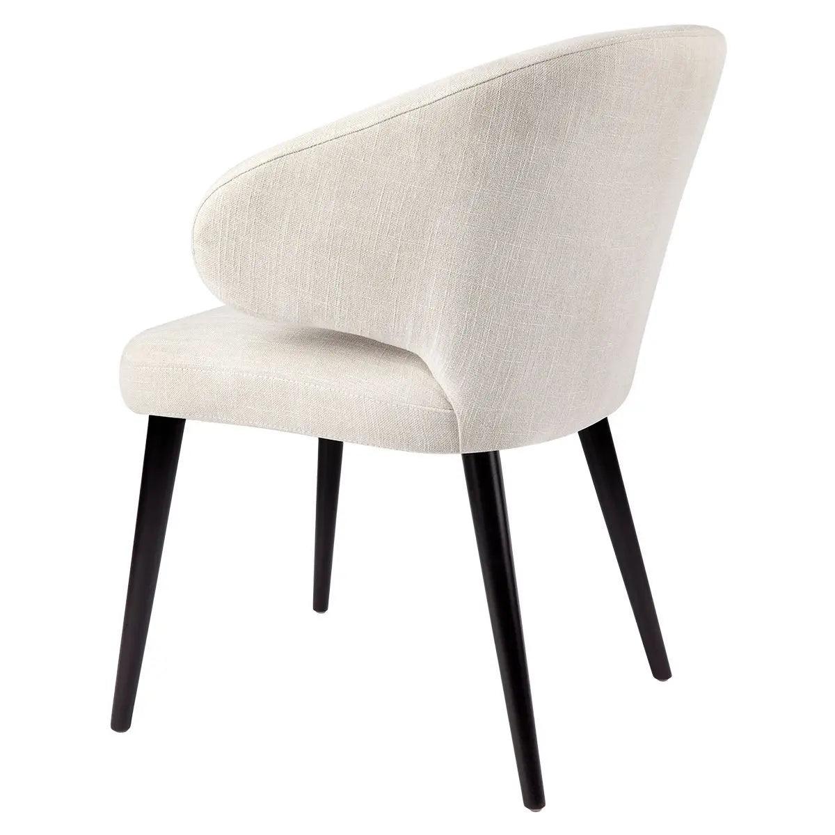 Cafe Lighting & Living Harlow Black Dining Chair - Natural Linen - Chair322059320294115015 4