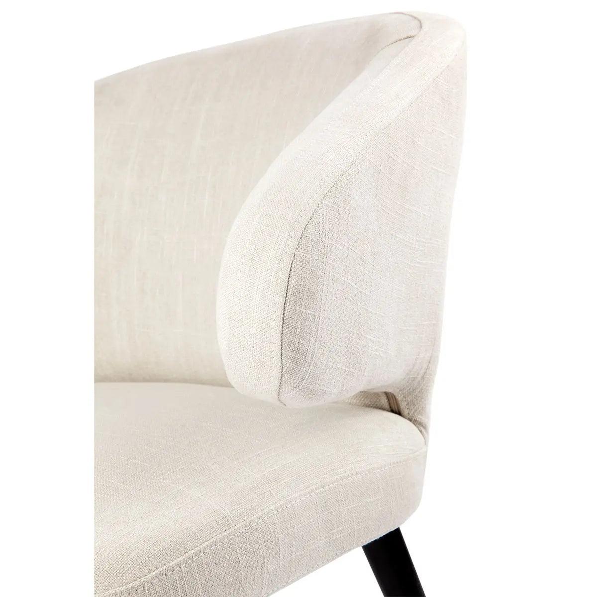 Cafe Lighting & Living Harlow Black Dining Chair - Natural Linen - Chair322059320294115015 5