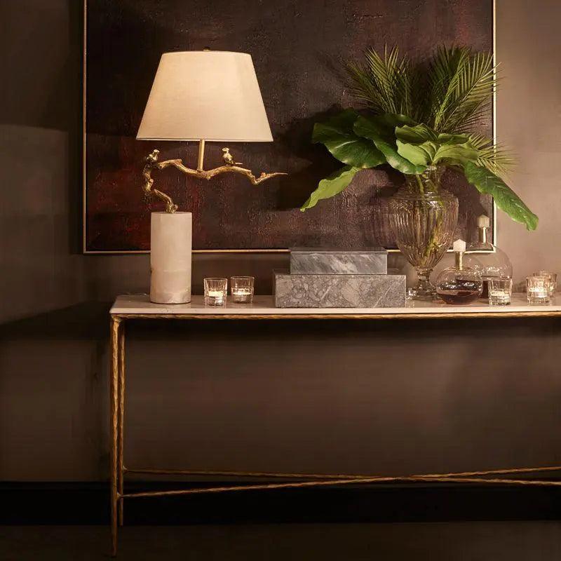 Cafe Lighting & Living Heston Marble Console Table - Large Brass - Console TableB321849320294114414+9320294114421 2