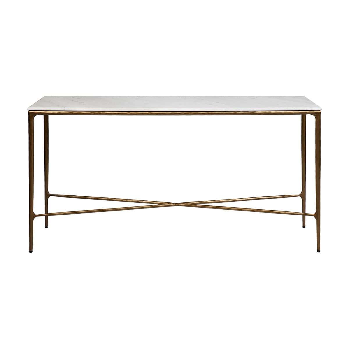 Cafe Lighting & Living Heston Marble Console Table - Medium Brass-Console Table-Cafe Lighting & Living-Prime Furniture