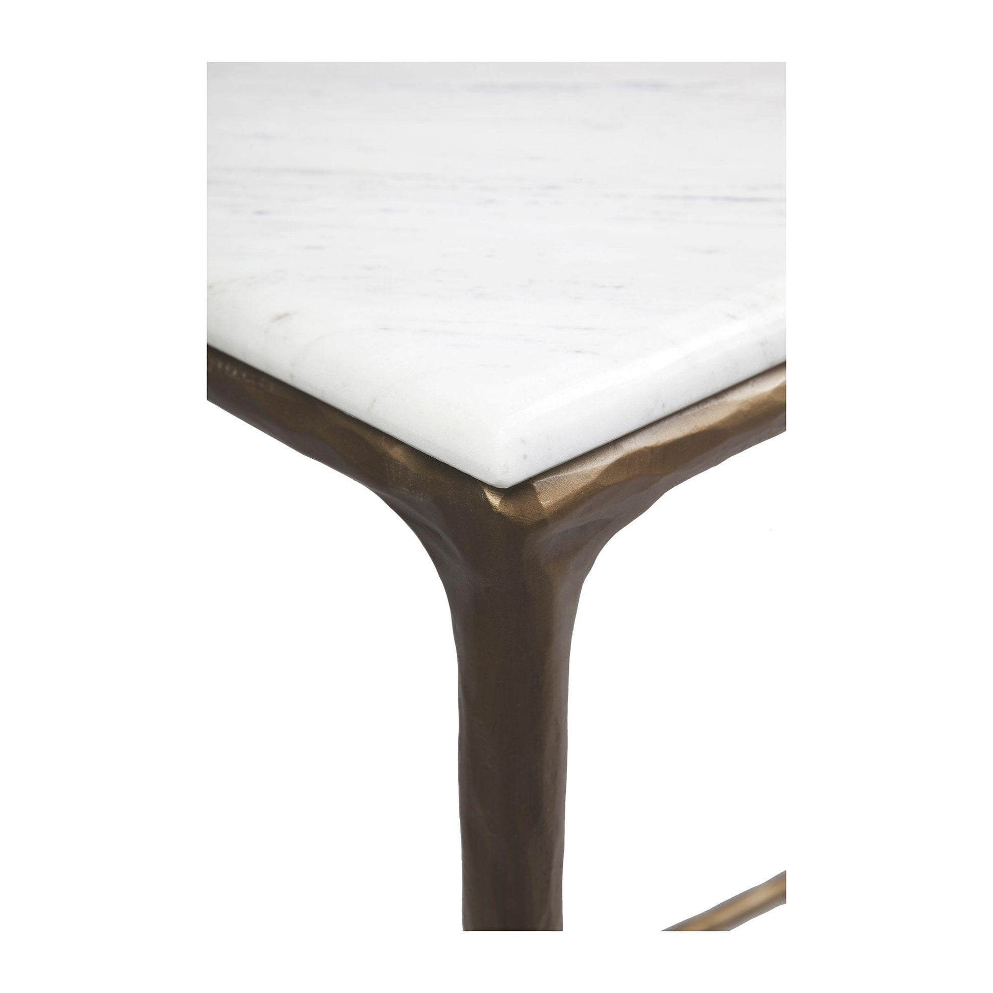 Cafe Lighting & Living Heston Marble Console Table - Medium Brass-Console Table-Cafe Lighting & Living-Prime Furniture