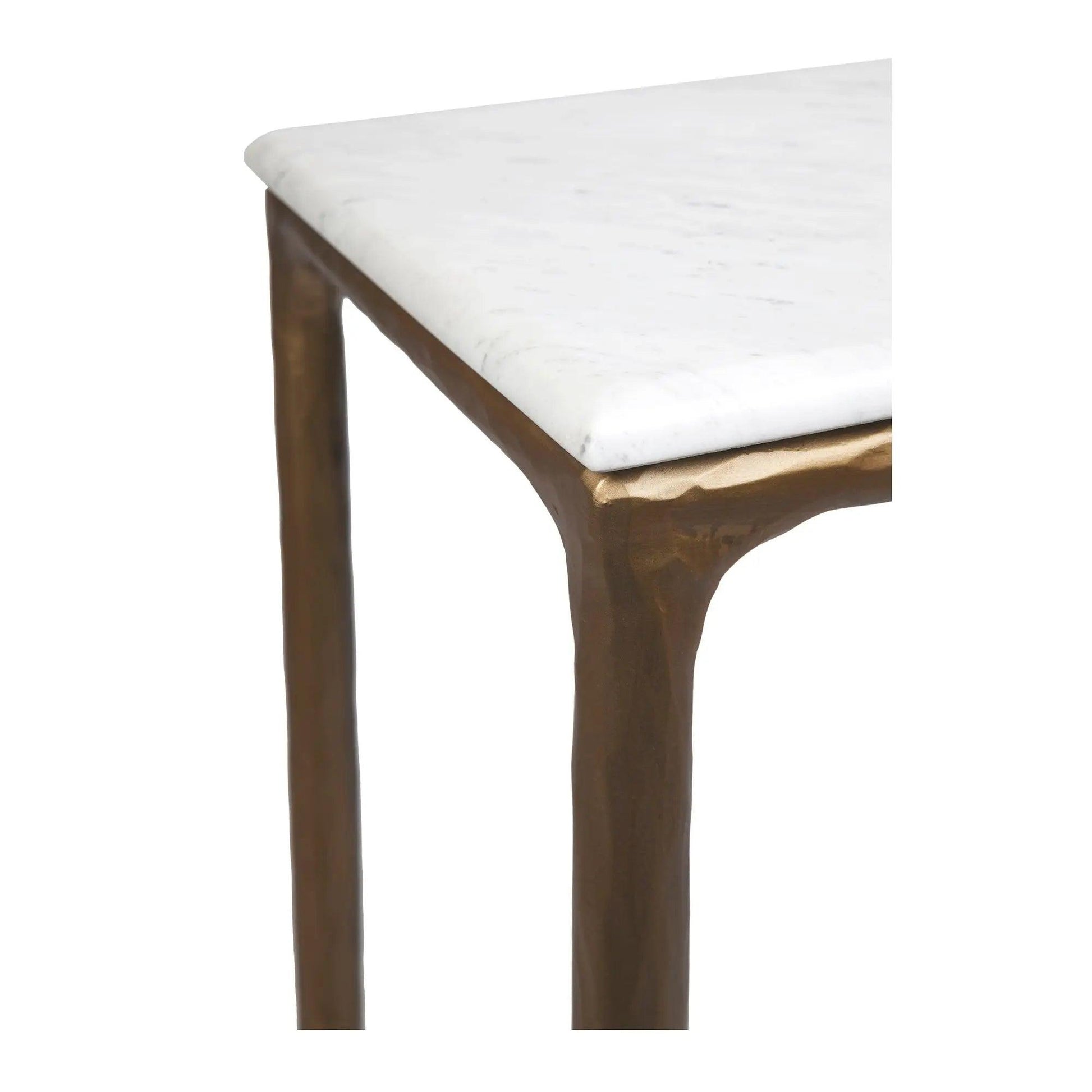 Cafe Lighting & Living Heston Marble Console Table - Small Brass - Console TableB322839320294115770+9320294115787 2