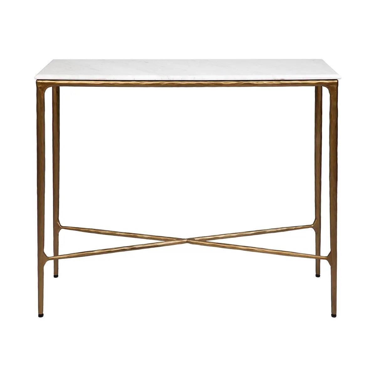 Cafe Lighting & Living Heston Marble Console Table - Small Brass - Console TableB322839320294115770+9320294115787 1