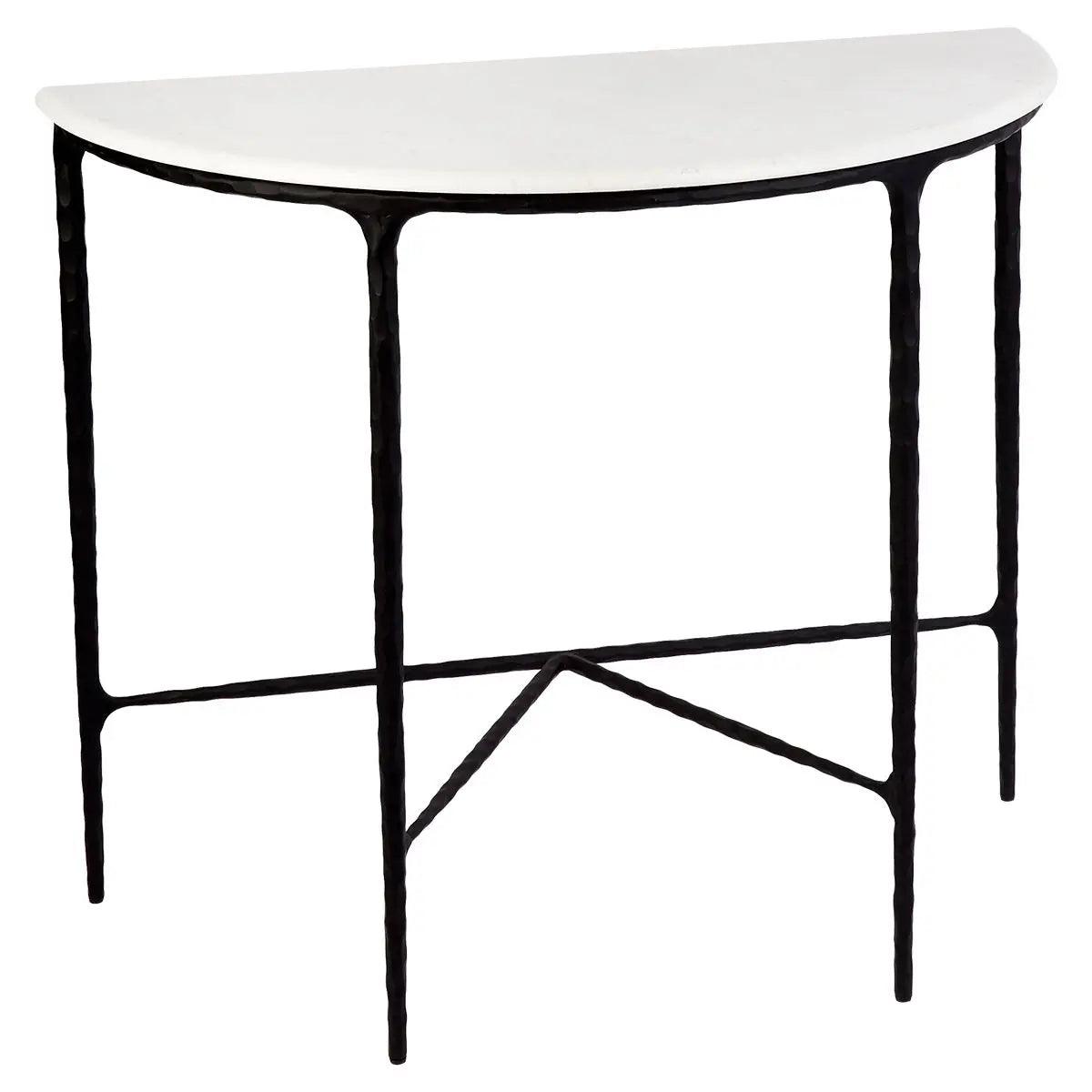 Cafe Lighting & Living Heston Marble Demilune Table - Black B32169 - Console TableB321699320294114353+9320294114360 3