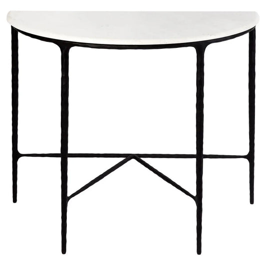 Cafe Lighting & Living Heston Marble Demilune Table - Black B32169 - Console TableB321699320294114353+9320294114360 1