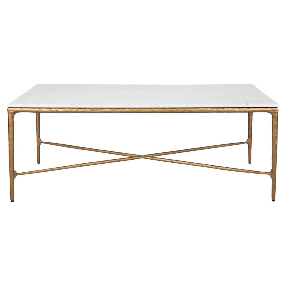 Cafe Lighting & Living Heston Rectangle Marble Coffee Table Brass - Coffee TablesB323299320294123720+9320294123744 1