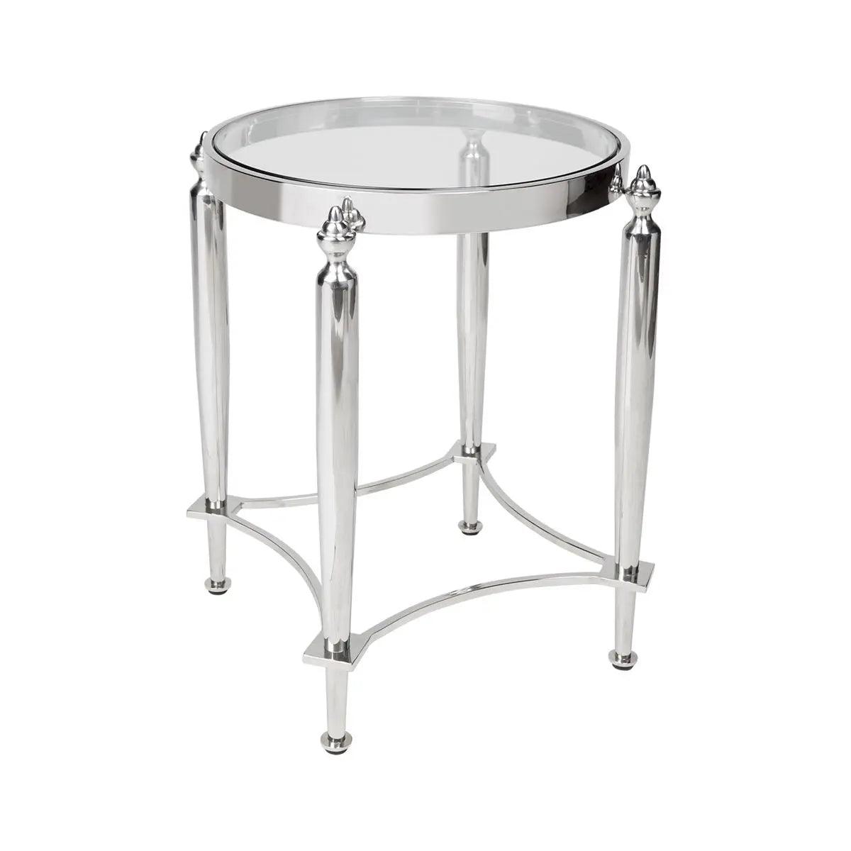 Cafe Lighting & Living Jak Glass Side Table - Nickel - Side Table322519320294115480 6