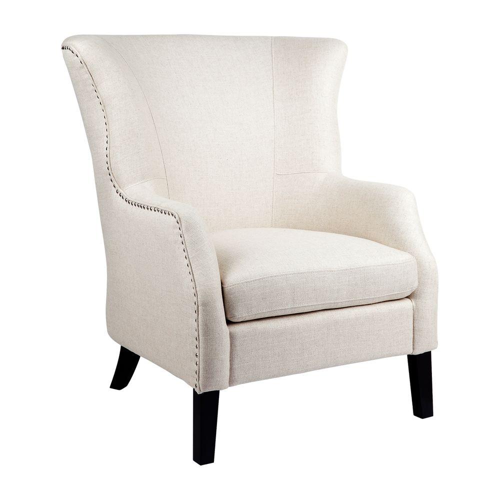 Cafe Lighting & Living Kristian Wing Back Arm Chair Natural Linen - Arm Chairs326629320294122013 1