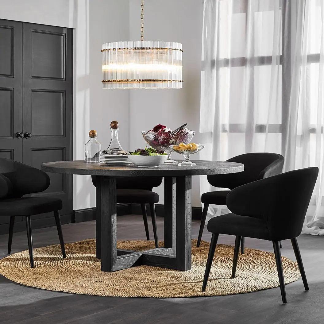 Cafe Lighting & Living Leeton Round Dining Table - Black - Dining TableB323569320294116524+9320294122785 2