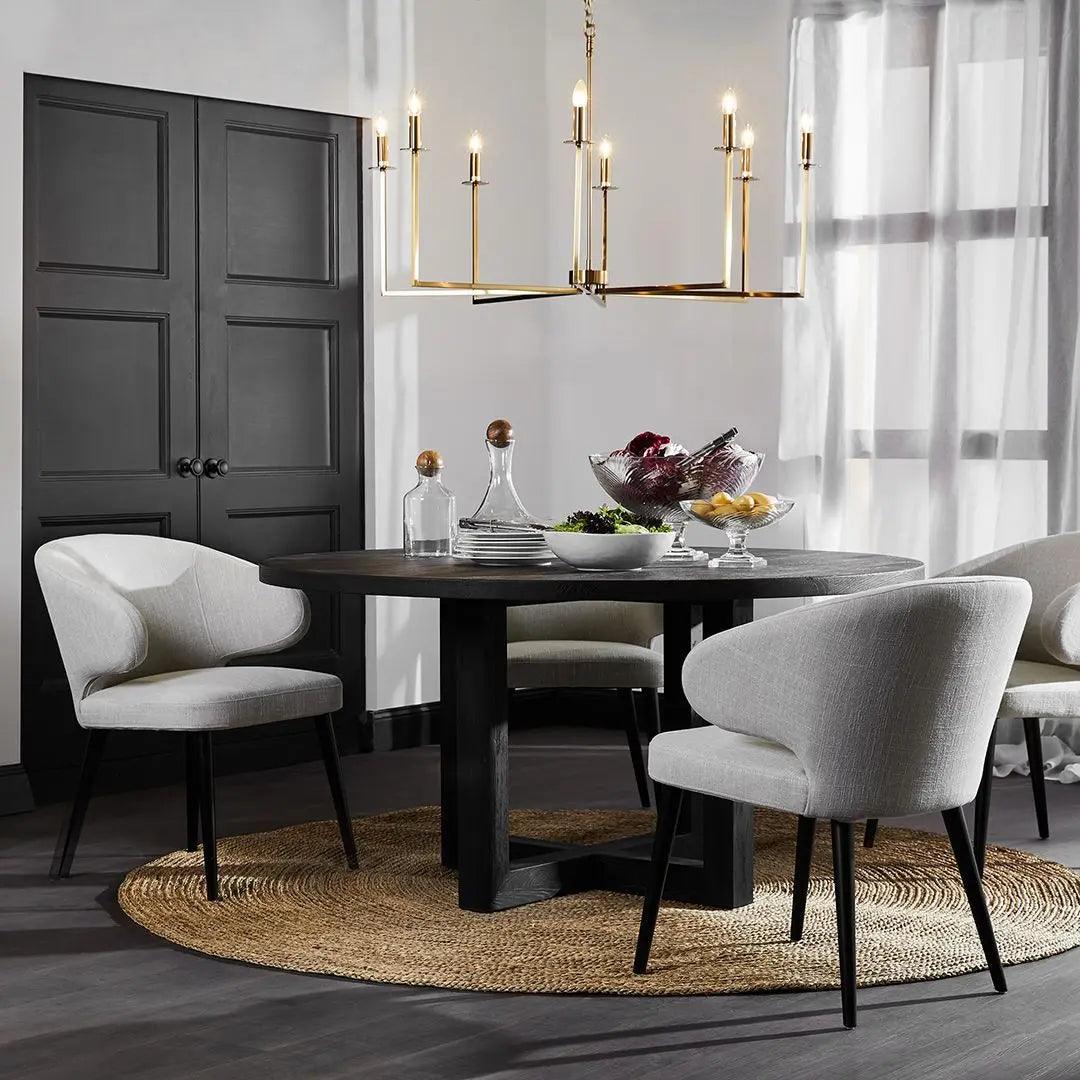 Cafe Lighting & Living Leeton Round Dining Table - Black - Dining TableB323569320294116524+9320294122785 7