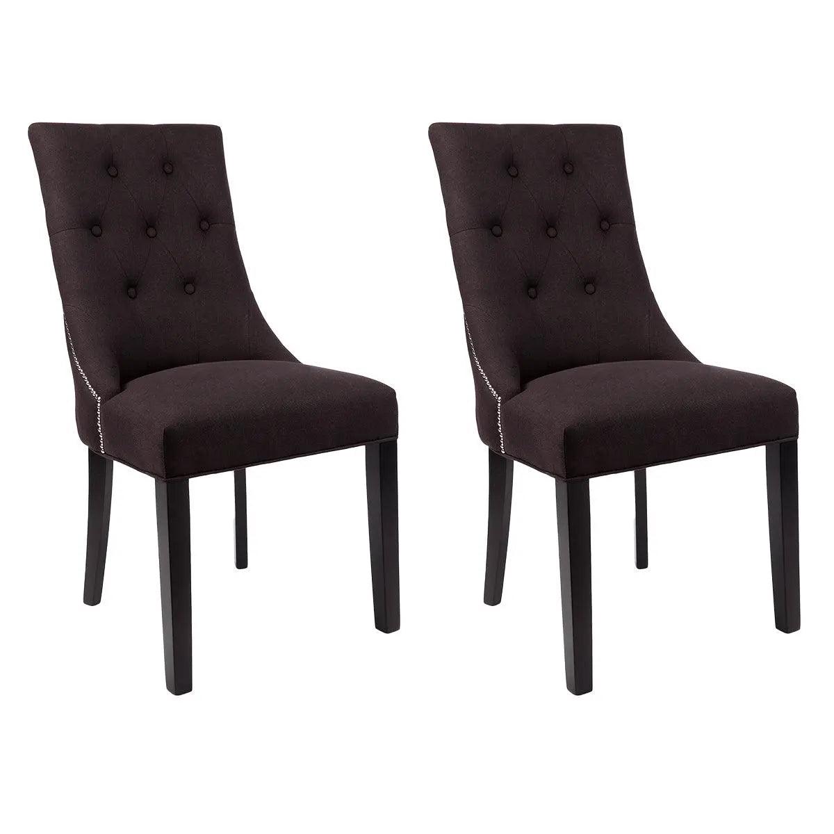 Cafe Lighting & Living London Dining Chair Set of 2 - Black Linen - Chair x 2322109320294115060 1