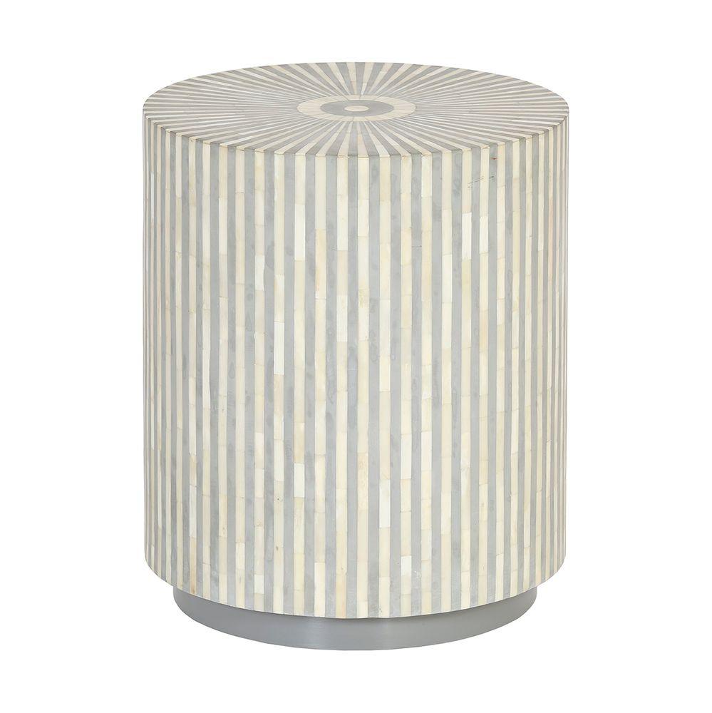 Cafe Lighting & Living Makayla Bone Inaly Side Table Grey - Side Table327029320294123195 2