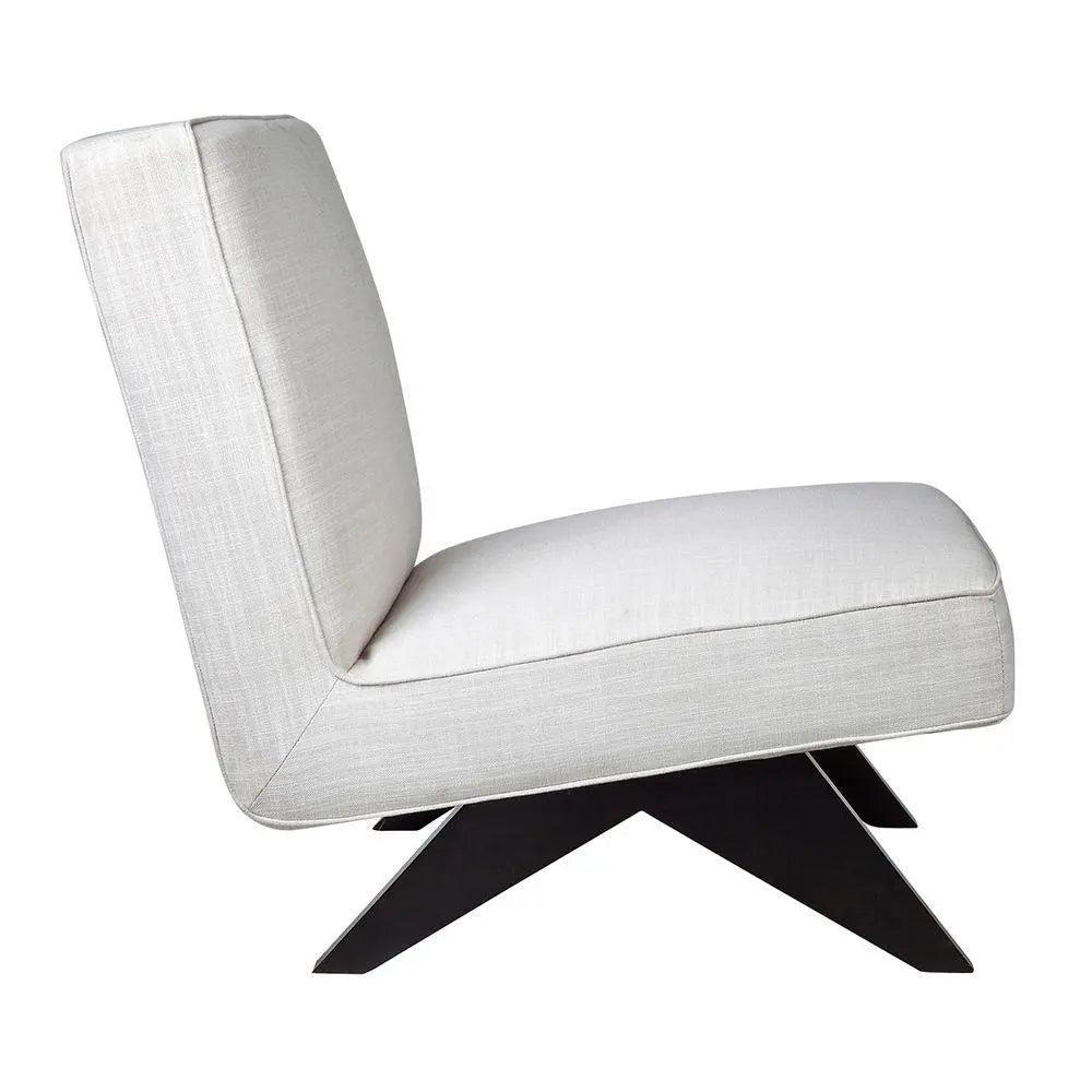 Cafe Lighting & Living Martyn Slipper Chair - Off White Linen - Chair322269320294115794 3