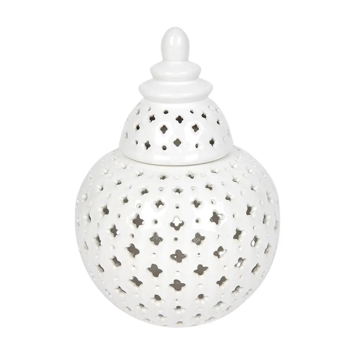 Cafe Lighting & Living Miccah Temple Jar - Small White - Jar521989320294088920 1