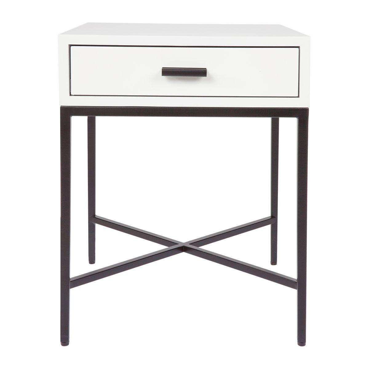 Cafe Lighting & Living Nessa White Bedside Table - Black - Bedside table324439320294122839 1