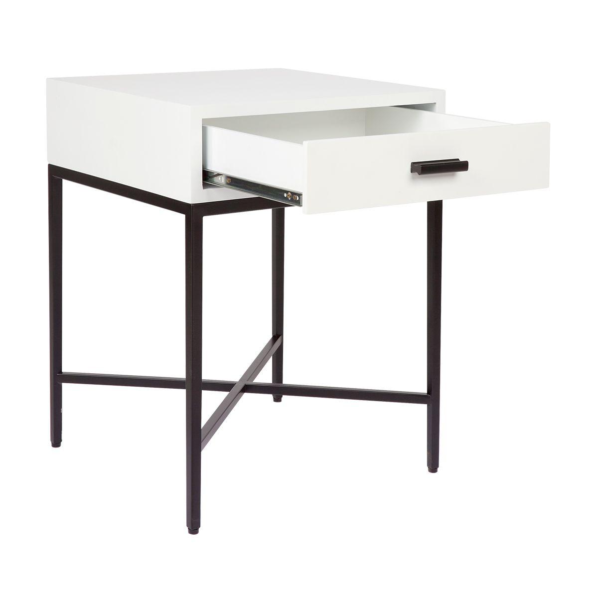 Cafe Lighting & Living Nessa White Bedside Table - Black - Bedside table324439320294122839 3