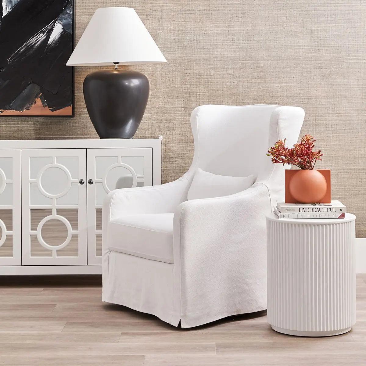 Cafe Lighting & Living Nomad Round Side Table - White 32299 - Side Table322999320294119808 2