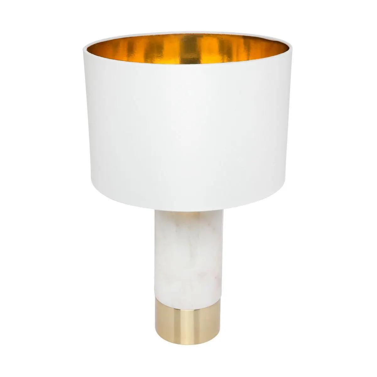 Cafe Lighting & Living Paola Marble Table Lamp - White w White Shade - Table Lamp and ShadeB122719320294095393+9320294119198 4