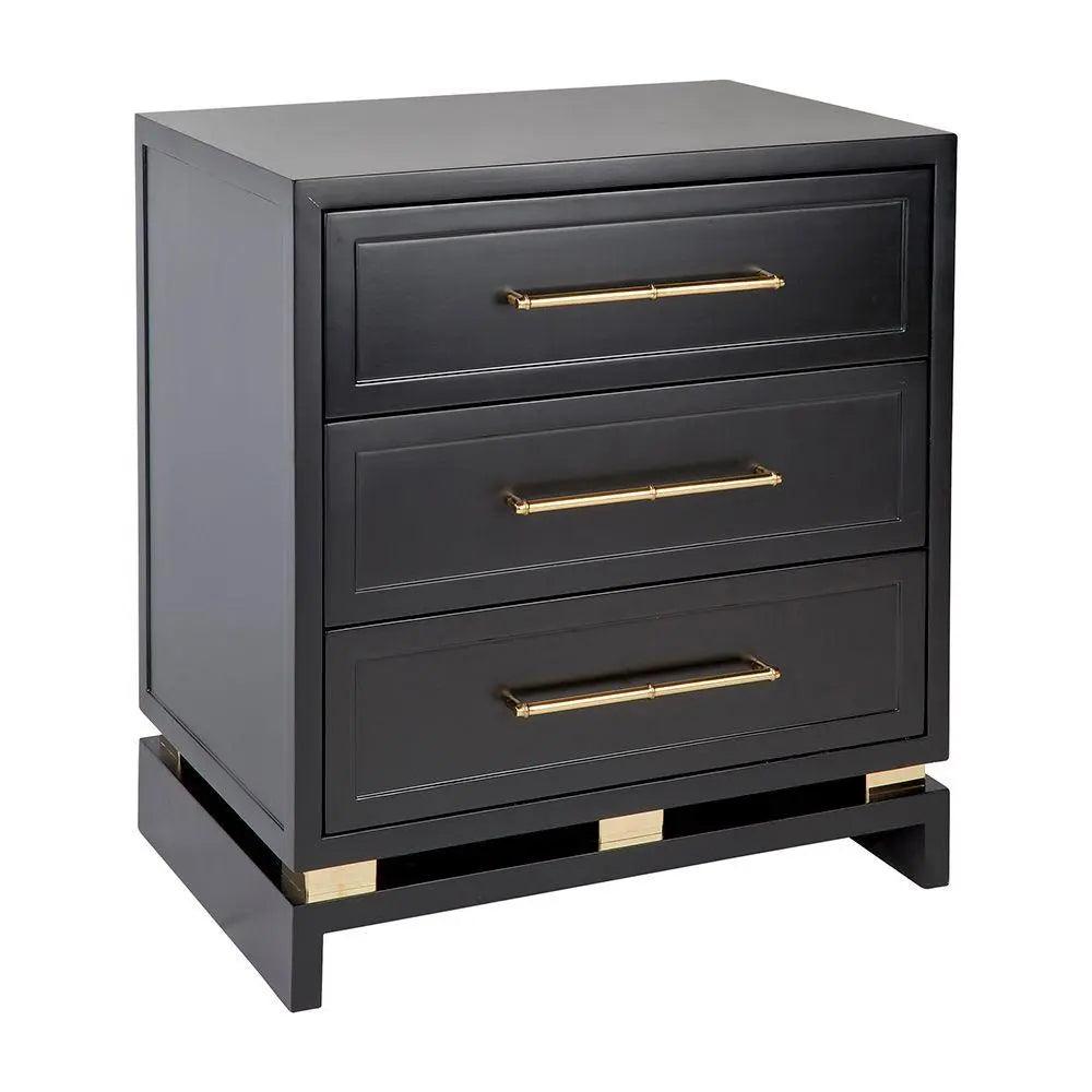 Cafe Lighting & Living Pearl Bedside Table - Large Black - Bedside Table322559320294115534 3