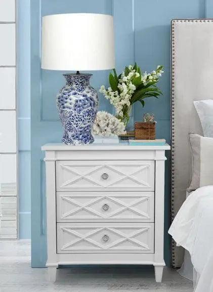 Cafe Lighting & Living Plantation Bedside Table - Large White - Bedside Table317369320294107119 2