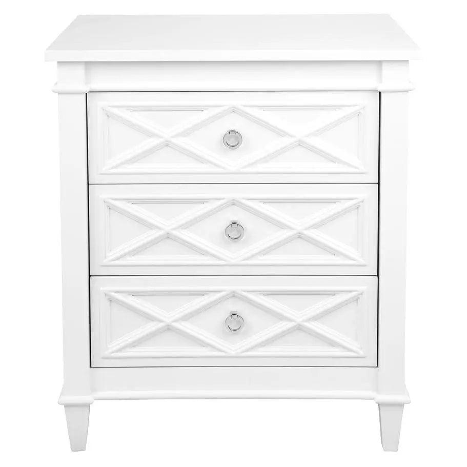 Cafe Lighting & Living Plantation Bedside Table - Large White - Bedside Table317369320294107119 1