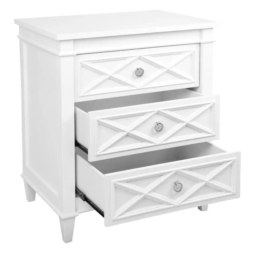 Cafe Lighting & Living Plantation Bedside Table - Large White - Bedside Table317369320294107119 5