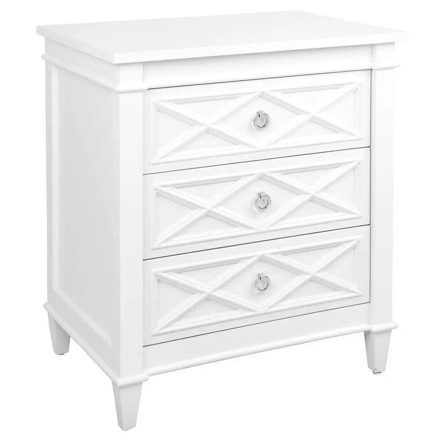 Cafe Lighting & Living Plantation Bedside Table - Large White - Bedside Table317369320294107119 3